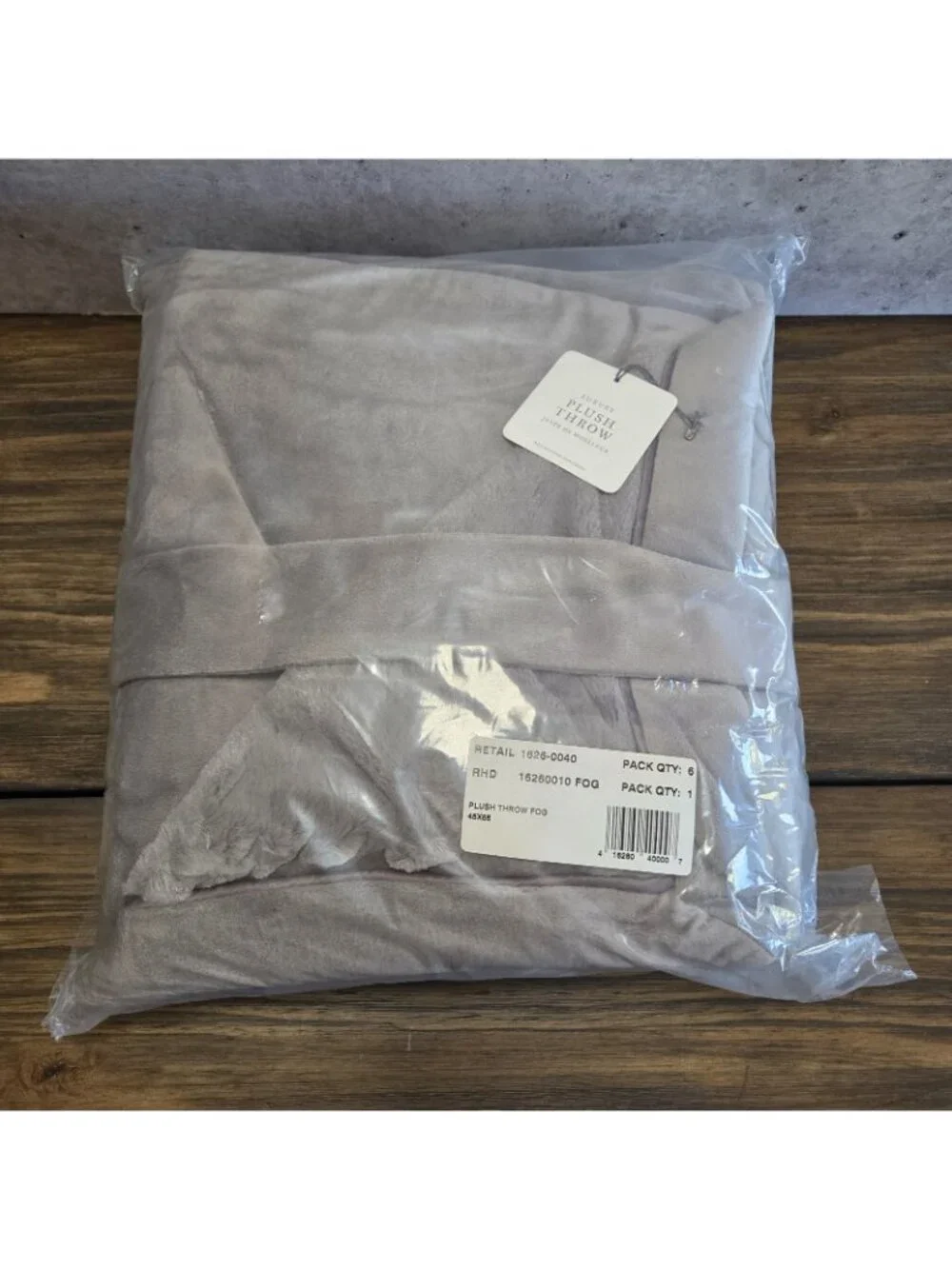 NEW Restoration Hardware Luxury Plush Throw Blanket FOG 45x65